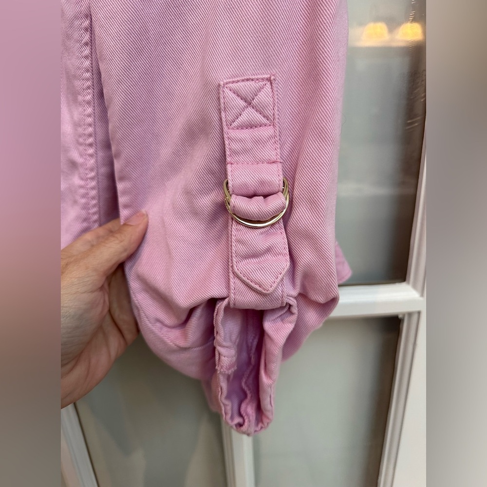 White House Black Market Dusty Rose Pink Drape Front Roll Sleeve Jacket Size XL - Picture 6 of 12